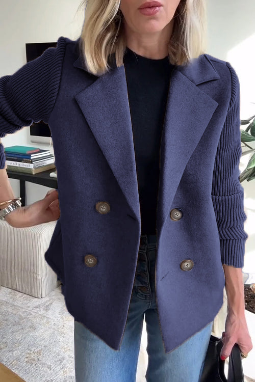ADRIANA – MODERN DOUBLE-BREASTED KNIT BLAZER