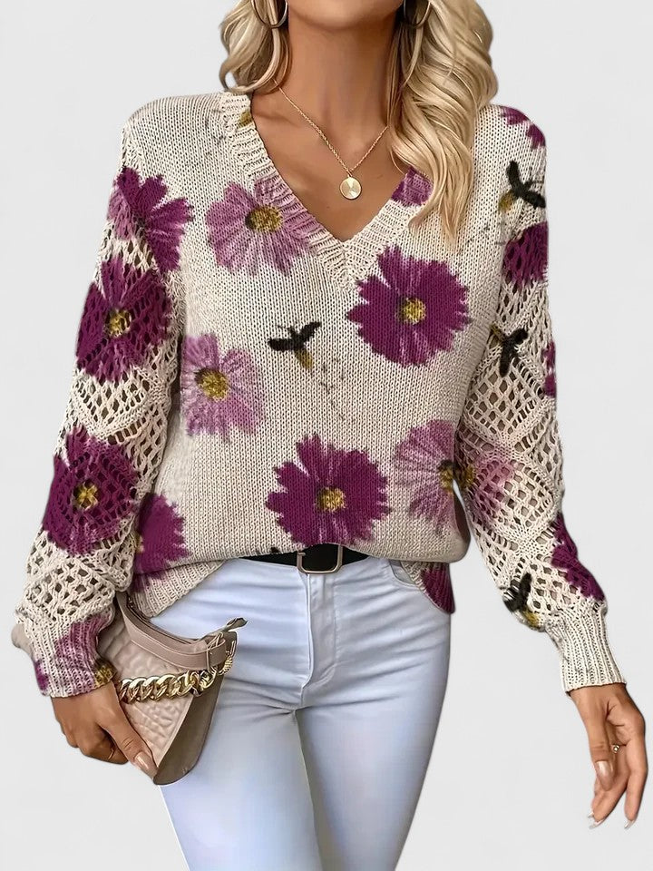 SOPHIA – BLOOMING ELEGANCE KNIT SWEATER