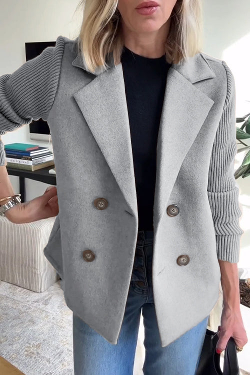 ADRIANA – MODERN DOUBLE-BREASTED KNIT BLAZER
