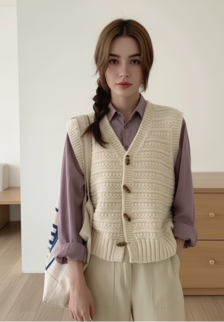Camila - Sophisticated Sleeveless Knit Vest