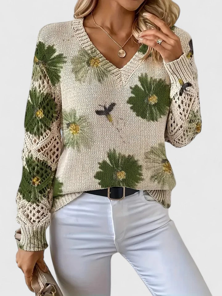 SOPHIA – BLOOMING ELEGANCE KNIT SWEATER