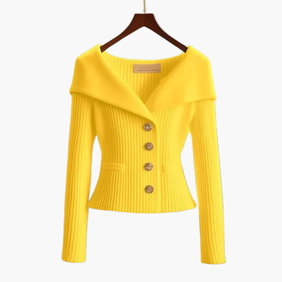 Women's Ribbed Buttoned Jacket