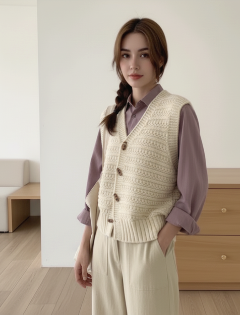 Camila - Sophisticated Sleeveless Knit Vest