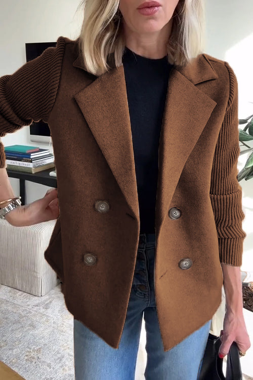 ADRIANA – MODERN DOUBLE-BREASTED KNIT BLAZER