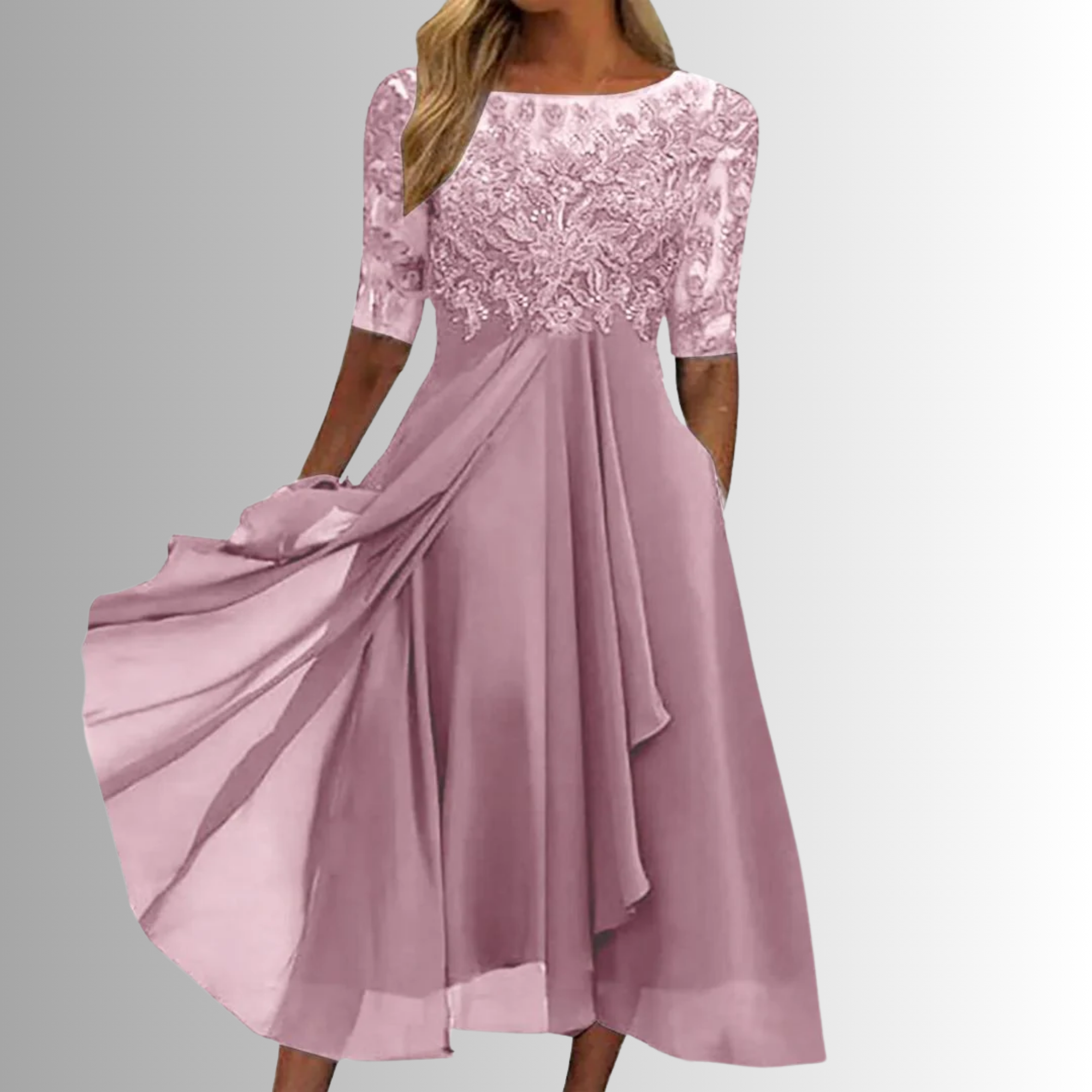 ADRIELLE – ELEGANT LACE EVENING DRESS