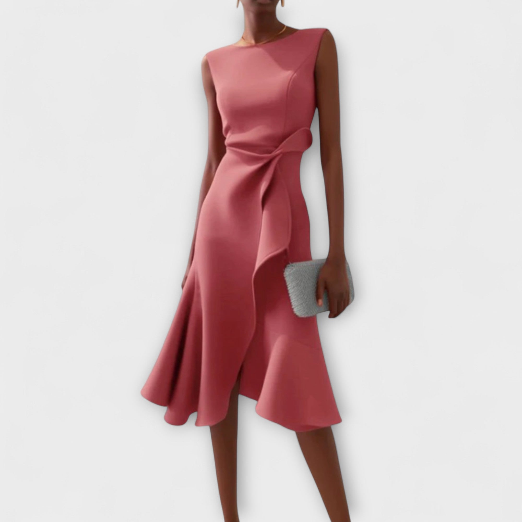 Juliette™ – Elegant Draped Asymmetrical Midi Dress