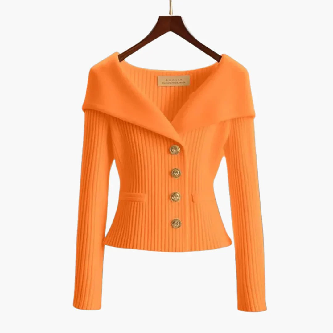 Women's Ribbed Buttoned Jacket