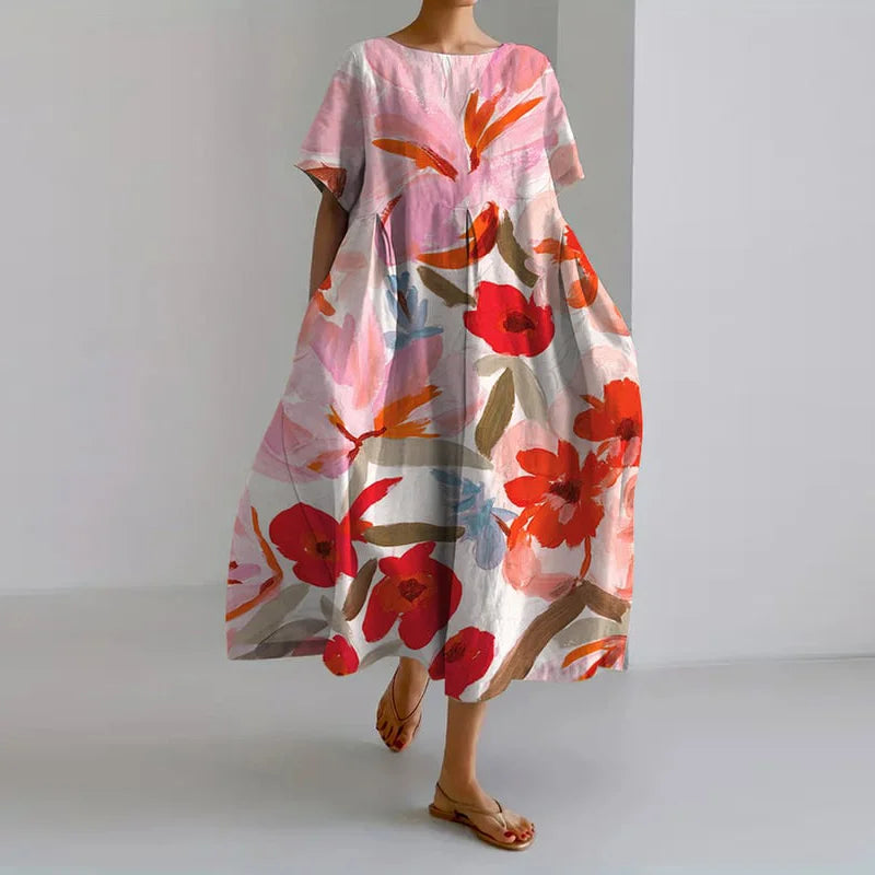 VALENTINA | Summer Floral Dress with Flattering Cut and Freedom of Movement