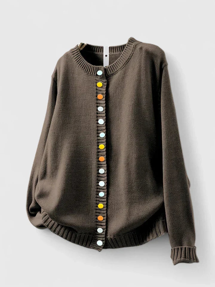 MAYA – COLOR BUTTON CARDIGAN