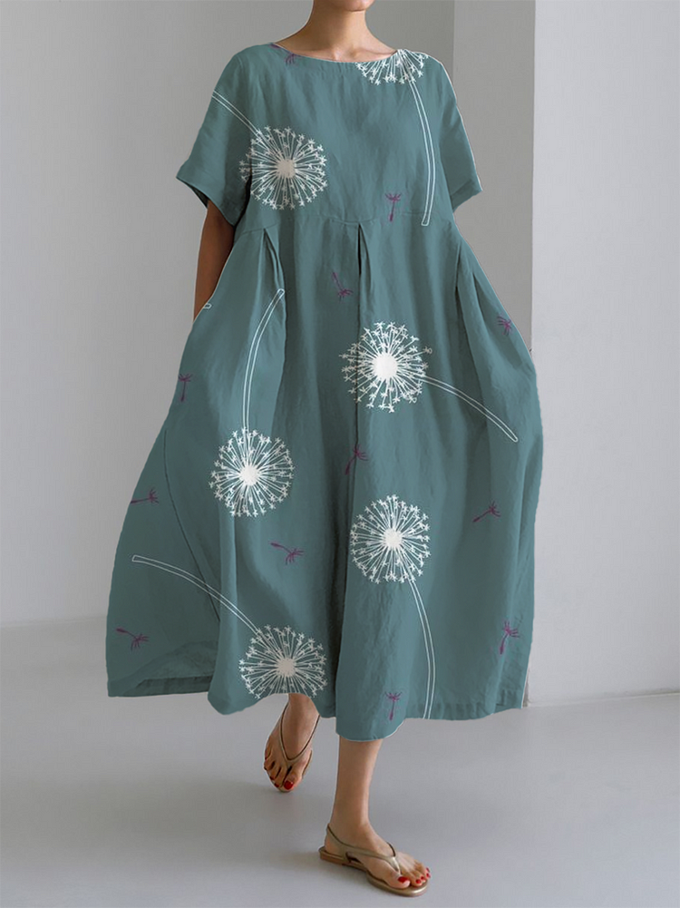 GABRIELLA | Maxi Summer Dress with Total Comfort and Dandelion Print for Moments of Freedom