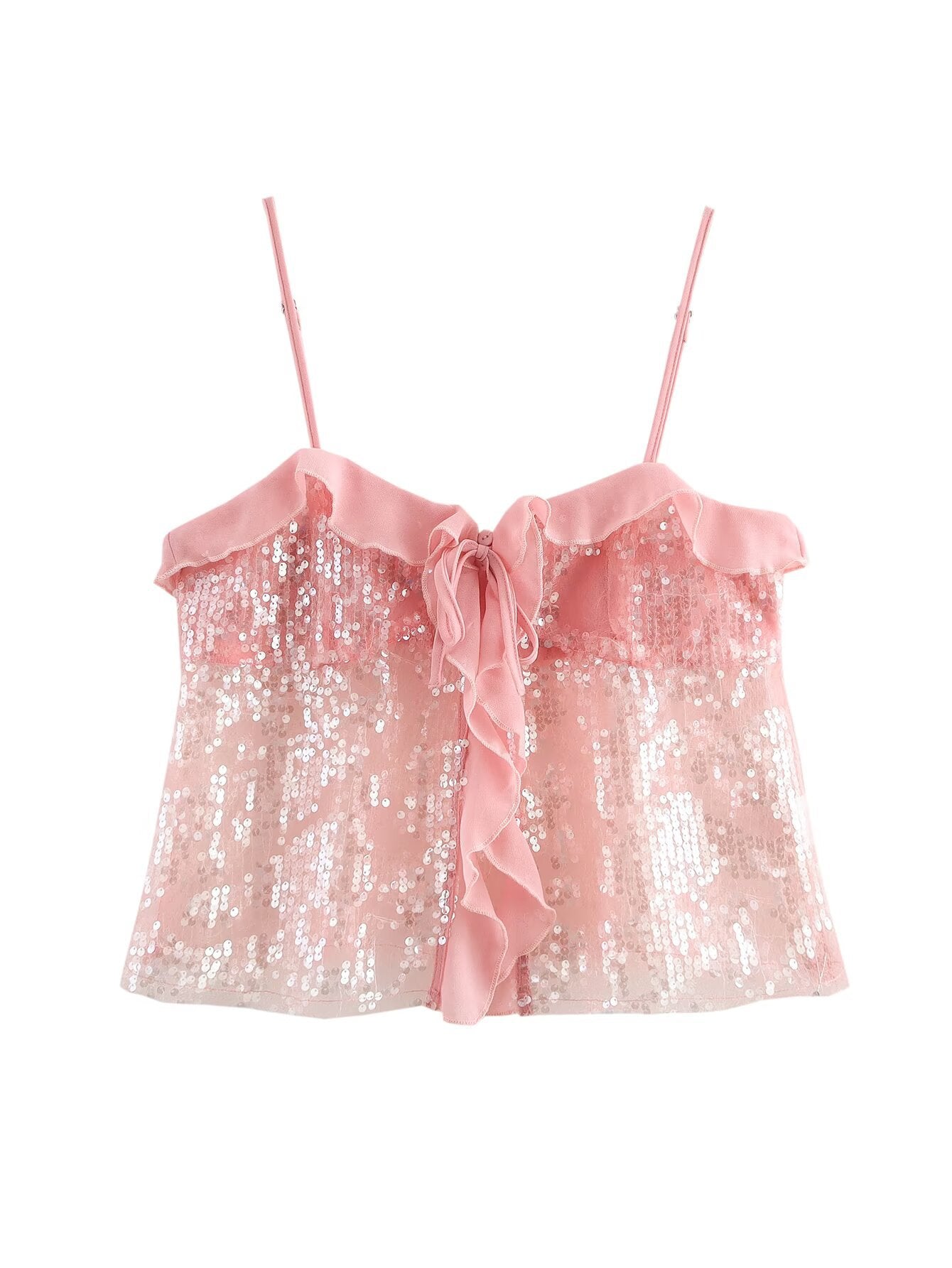 Jolene | Spaghetti Strap Sequin Top