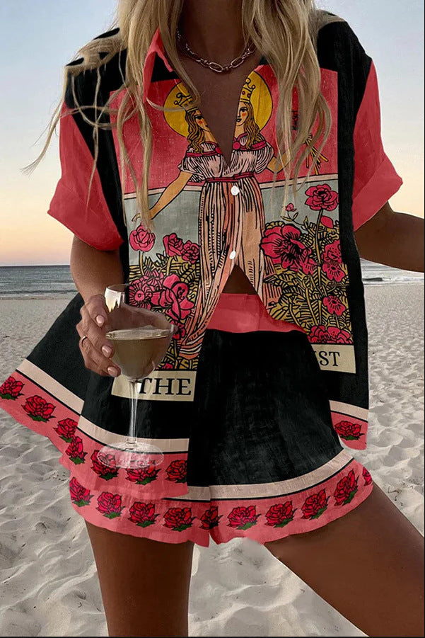 Yseline™ | Short Linen Set in Pink