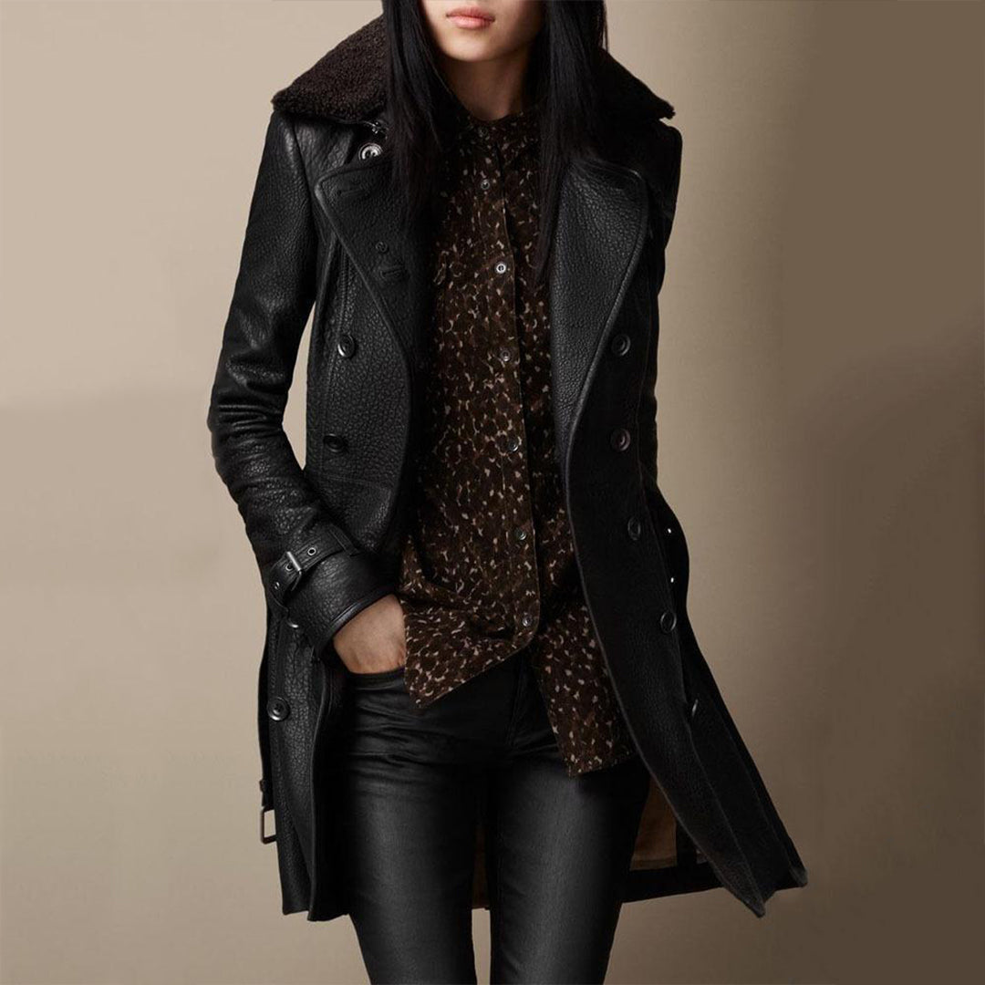 Pauline™ – Vegan Leather Trench Coat