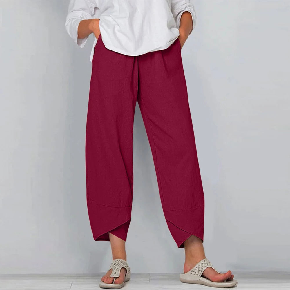 Madelyn – Relaxed Charm Asymmetric Hem Pants