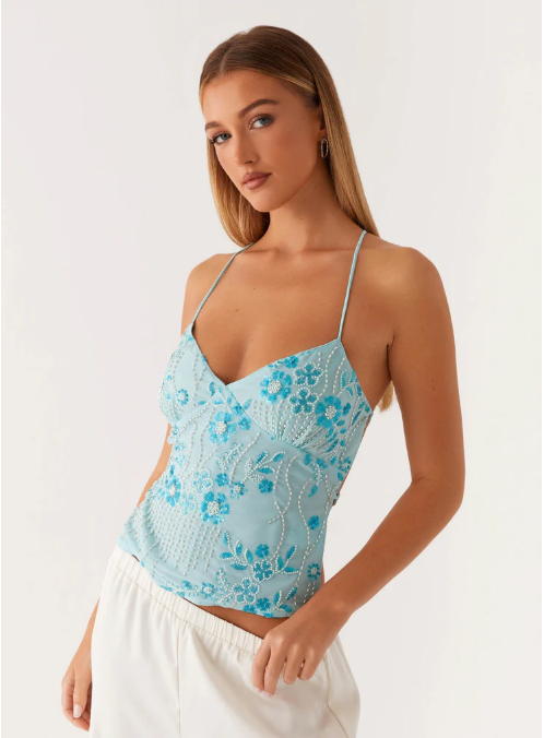 Kath | Strappy Back Sequin Top