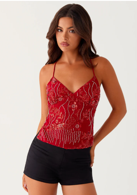 Kath | Strappy Back Sequin Top