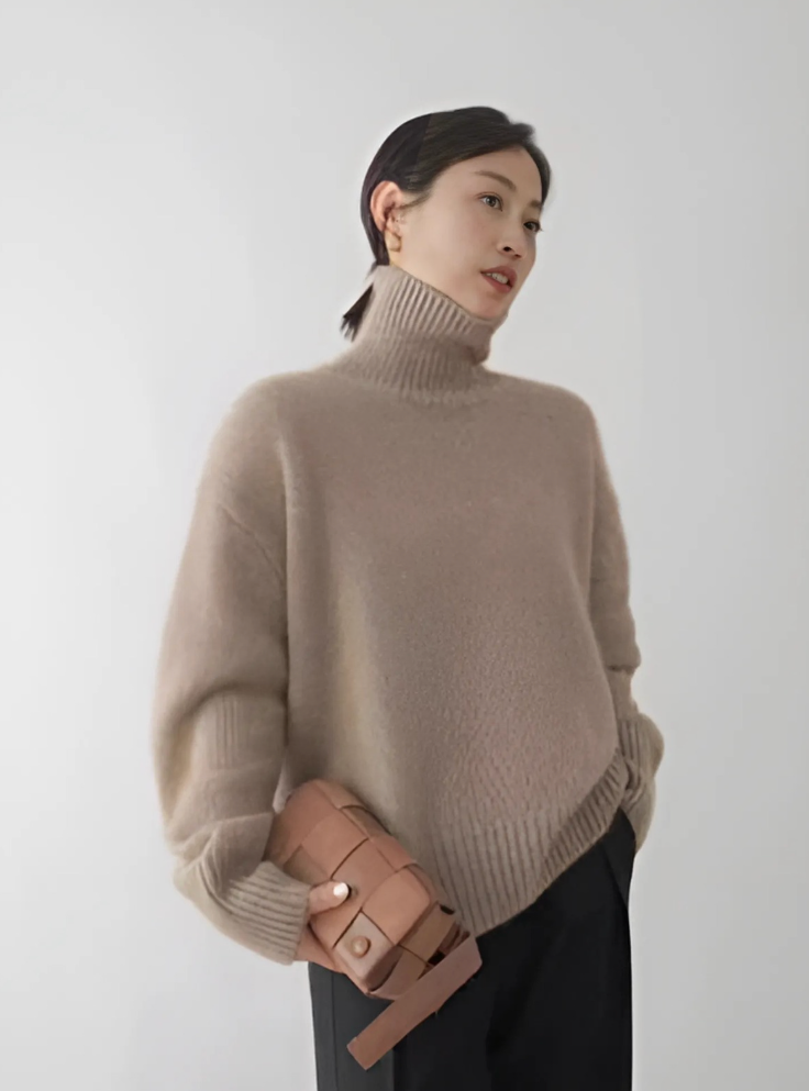 Kayla - High Collar Loose Knitted Sweater