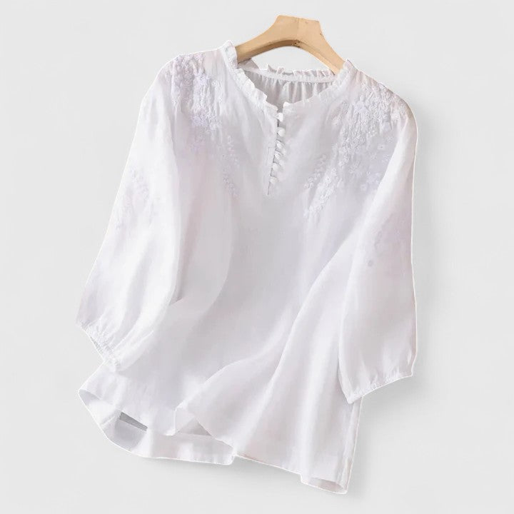 GRACE โ BUTTON BLOOM BLOUSE