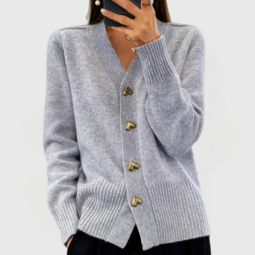 Daniela | Heart Button Cardigan