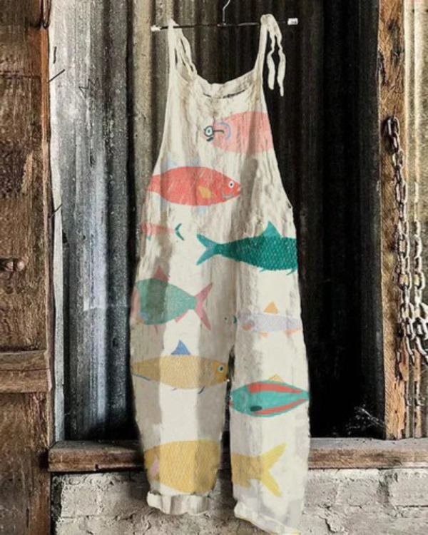 Vintage Multicolor Jumpsuit - Effortless Style & Comfortable Fit