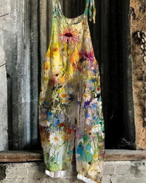 Vintage Floral Jumpsuit - Effortless Style & Comfort for Women