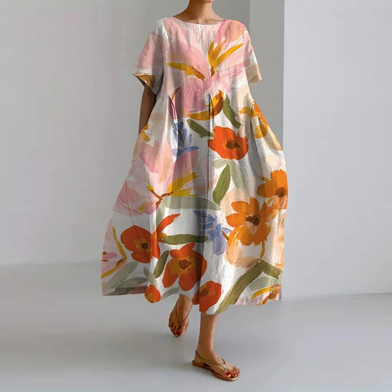 VALENTINA | Summer Floral Dress with Flattering Cut and Freedom of Movement