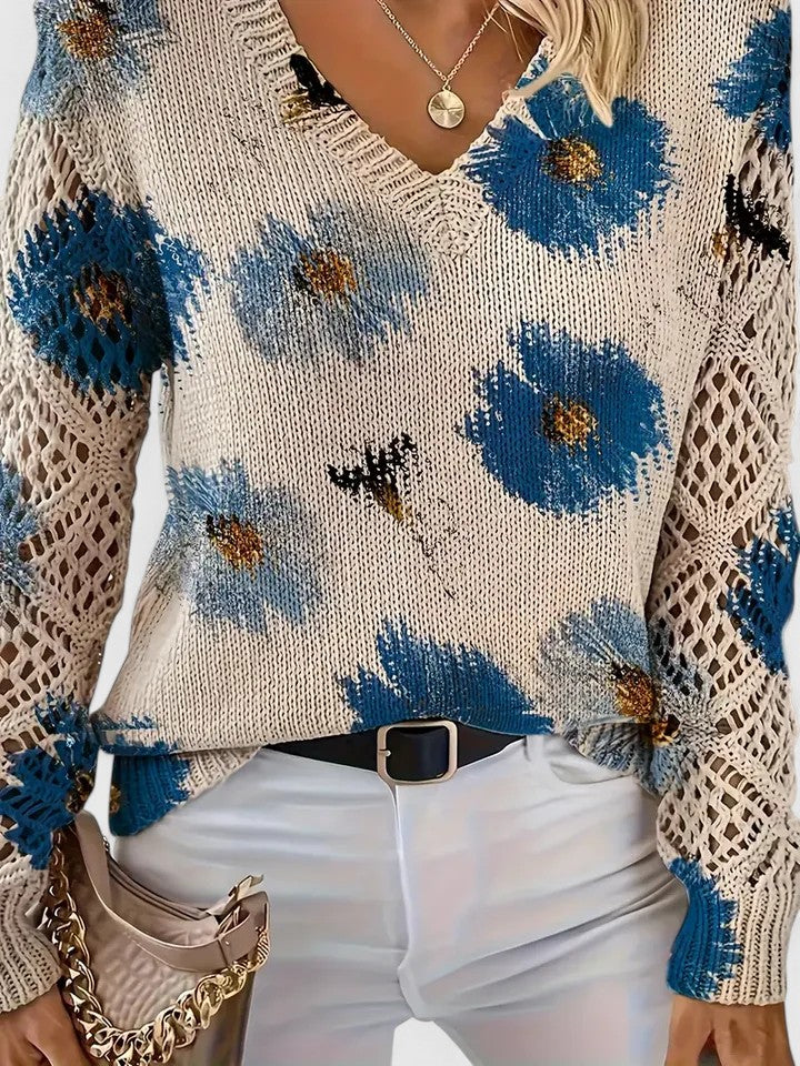 SOPHIA – BLOOMING ELEGANCE KNIT SWEATER