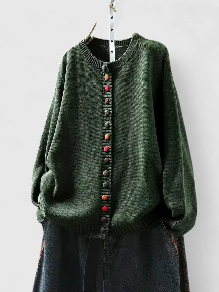 MAYA – COLOR BUTTON CARDIGAN