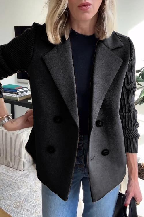 ADRIANA – MODERN DOUBLE-BREASTED KNIT BLAZER