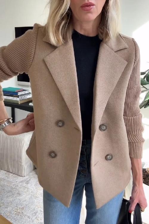 ADRIANA – MODERN DOUBLE-BREASTED KNIT BLAZER