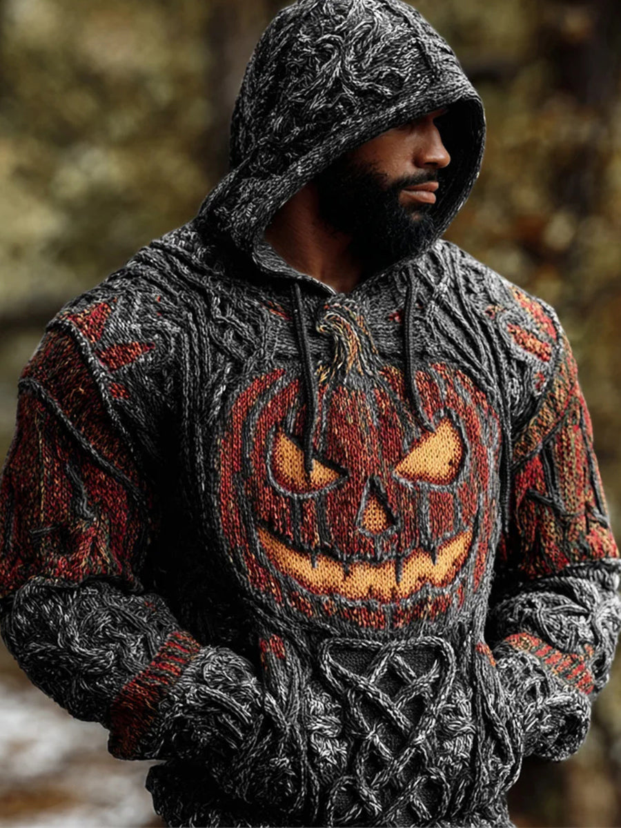 Men's Halloween print hooded sweatshirt