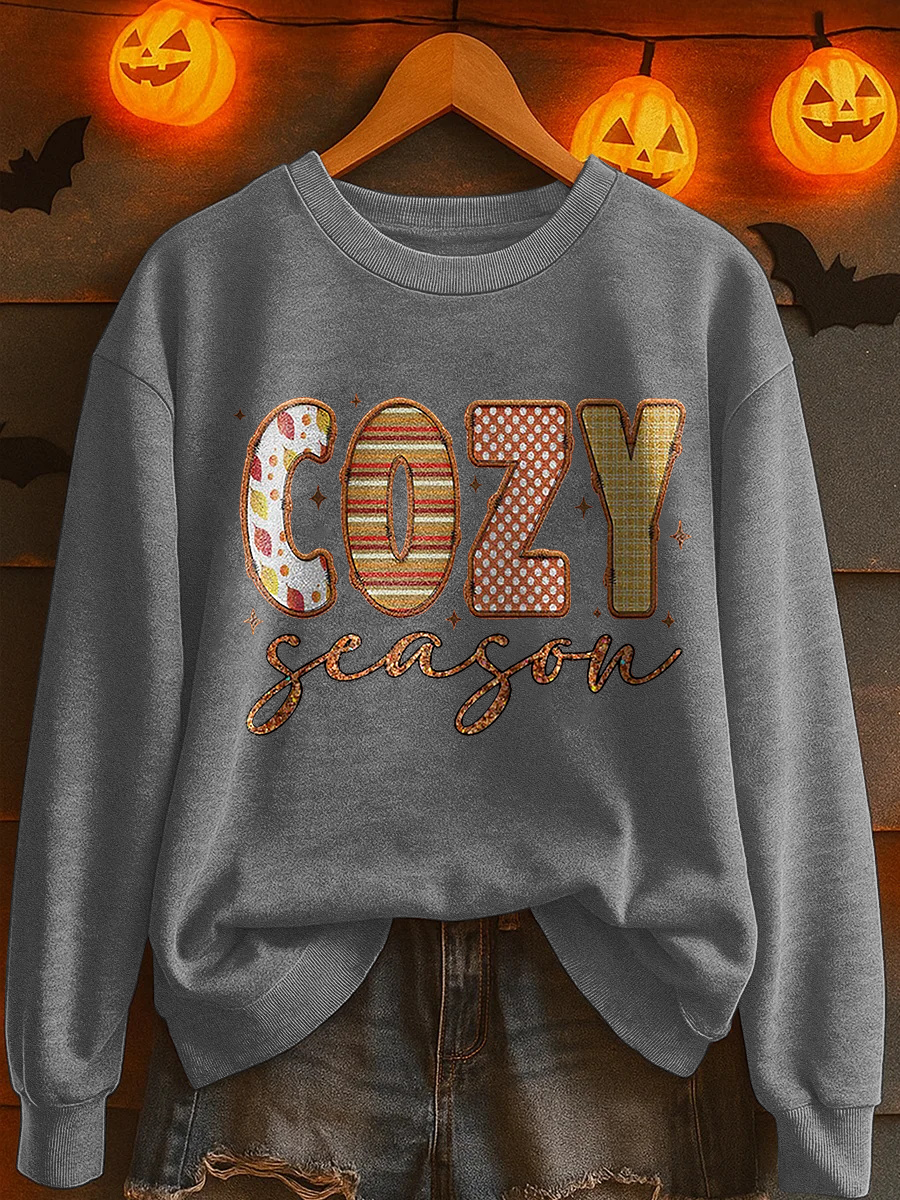 Women's Cozy Season Printed Casual Sweatshirt
