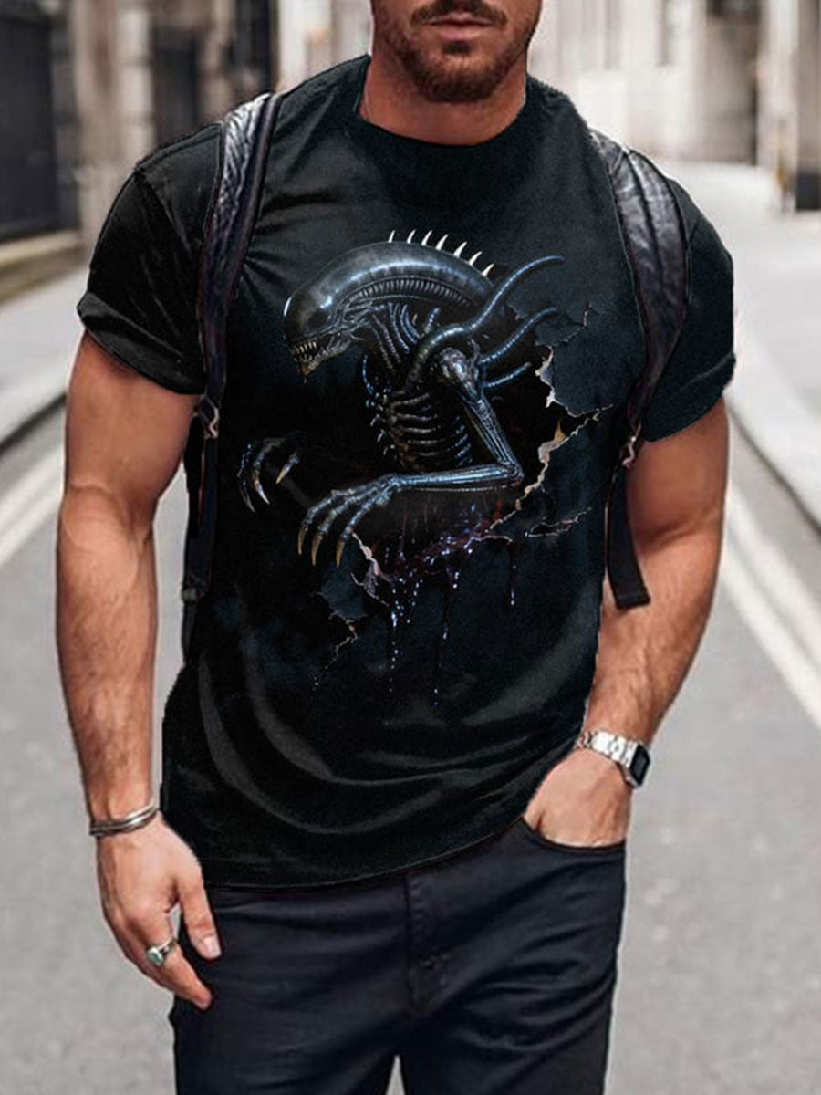 Men's Halloween Alien Short Sleeves T-shirt