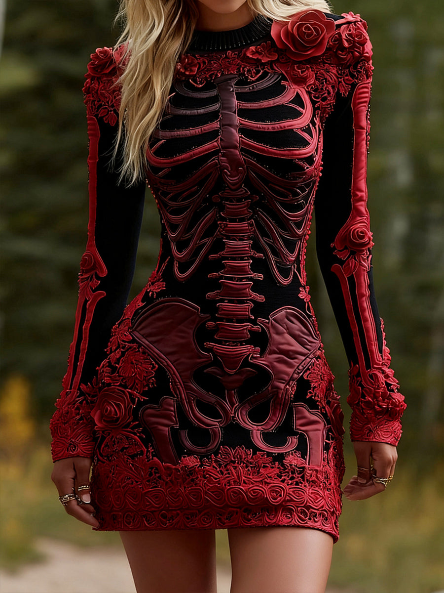 Women's Halloween simulation long bodycon sweater