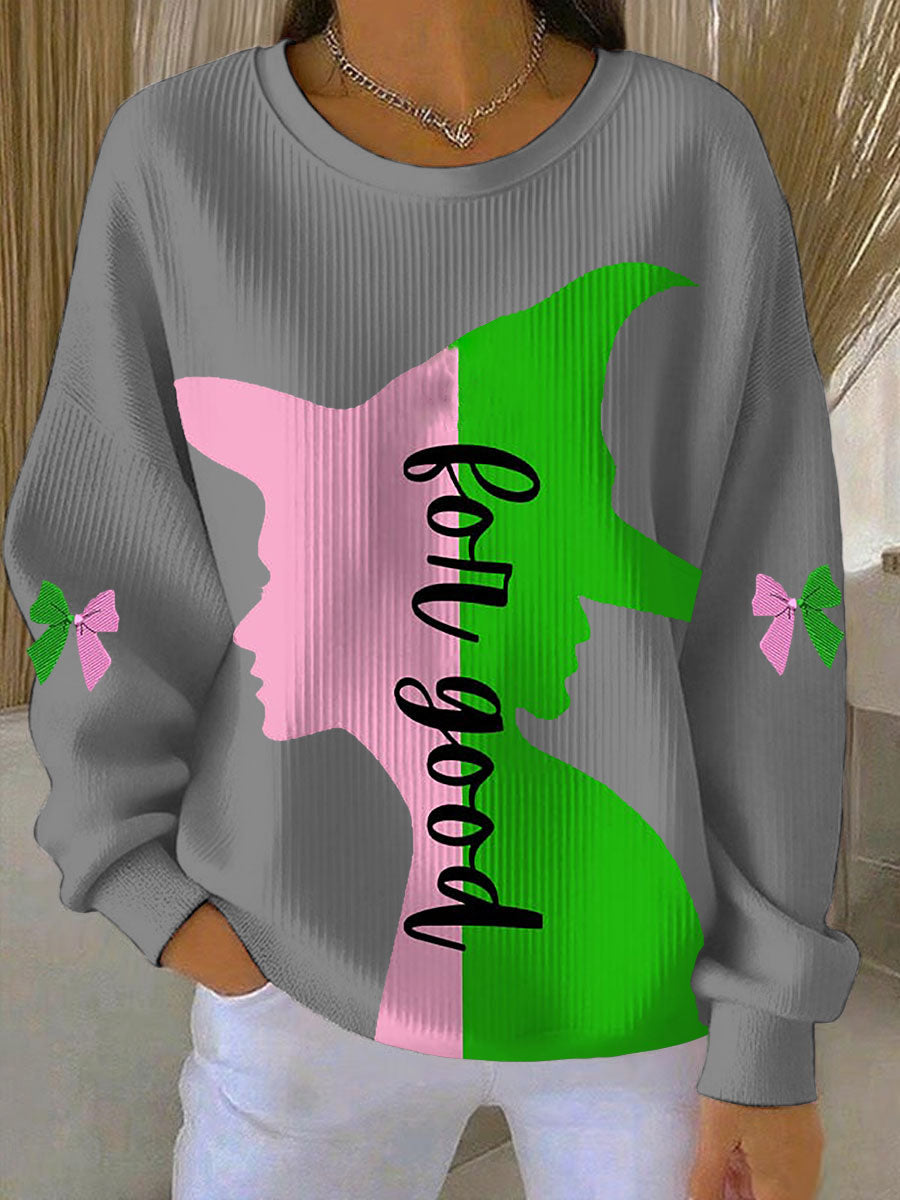 Women's Witch Print Casual Sweatshirt