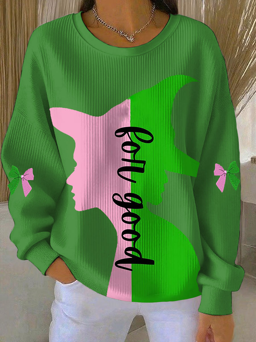 Women's Witch Print Casual Sweatshirt