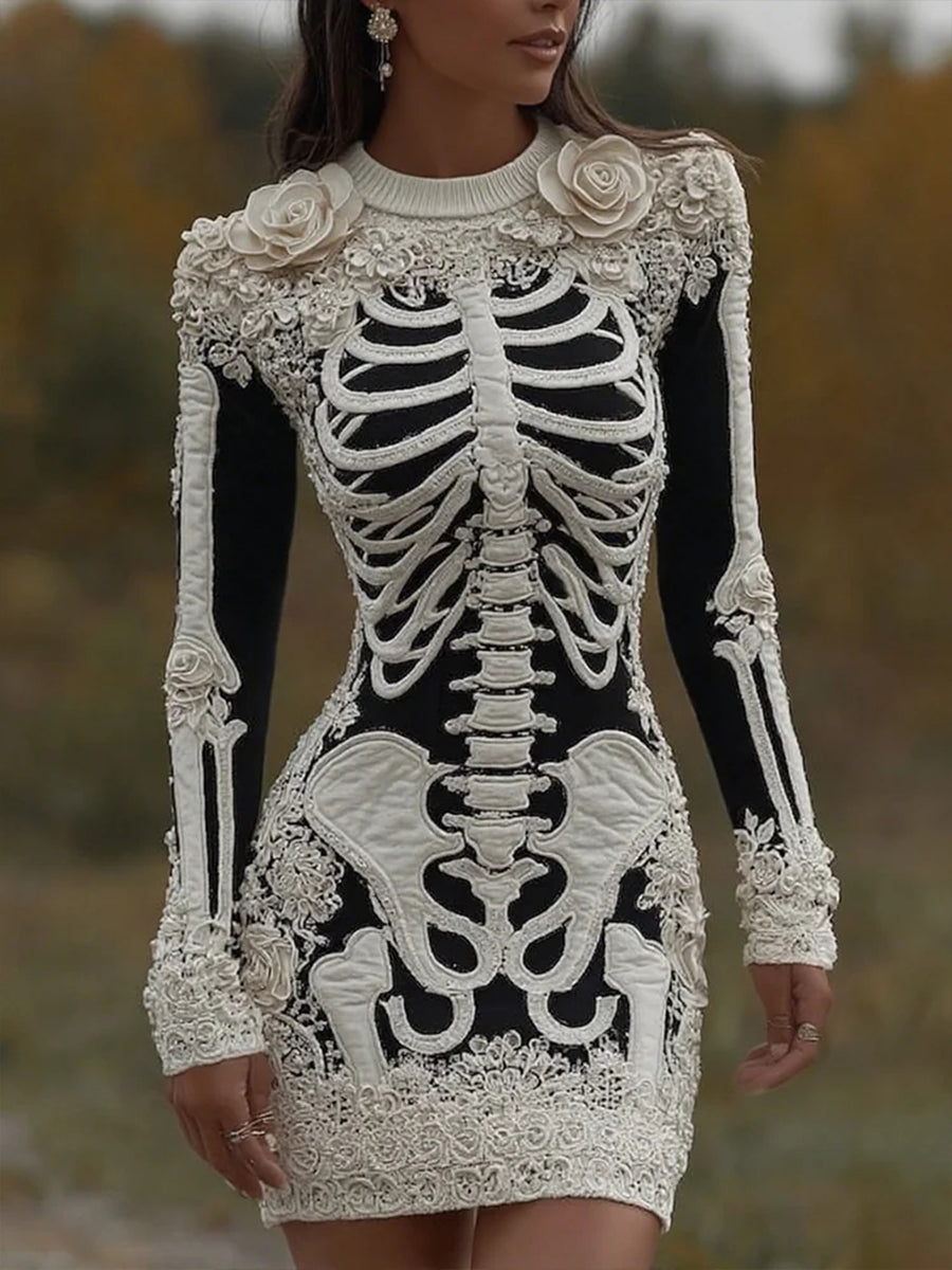 Women's Halloween simulation long bodycon sweater