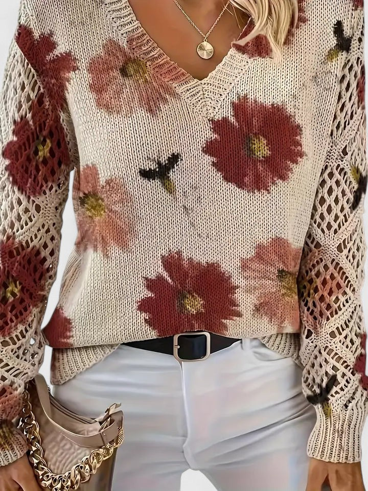 SOPHIA – BLOOMING ELEGANCE KNIT SWEATER