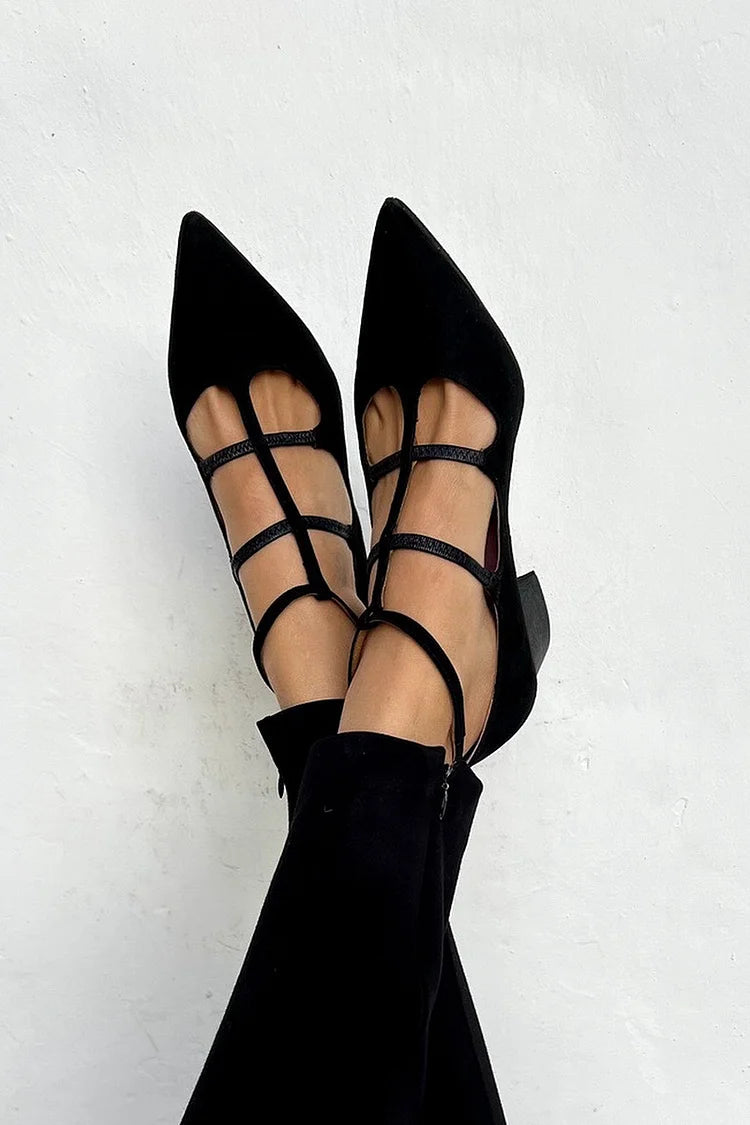 DANICA – ELEGANT STRAP POINTED FLATS