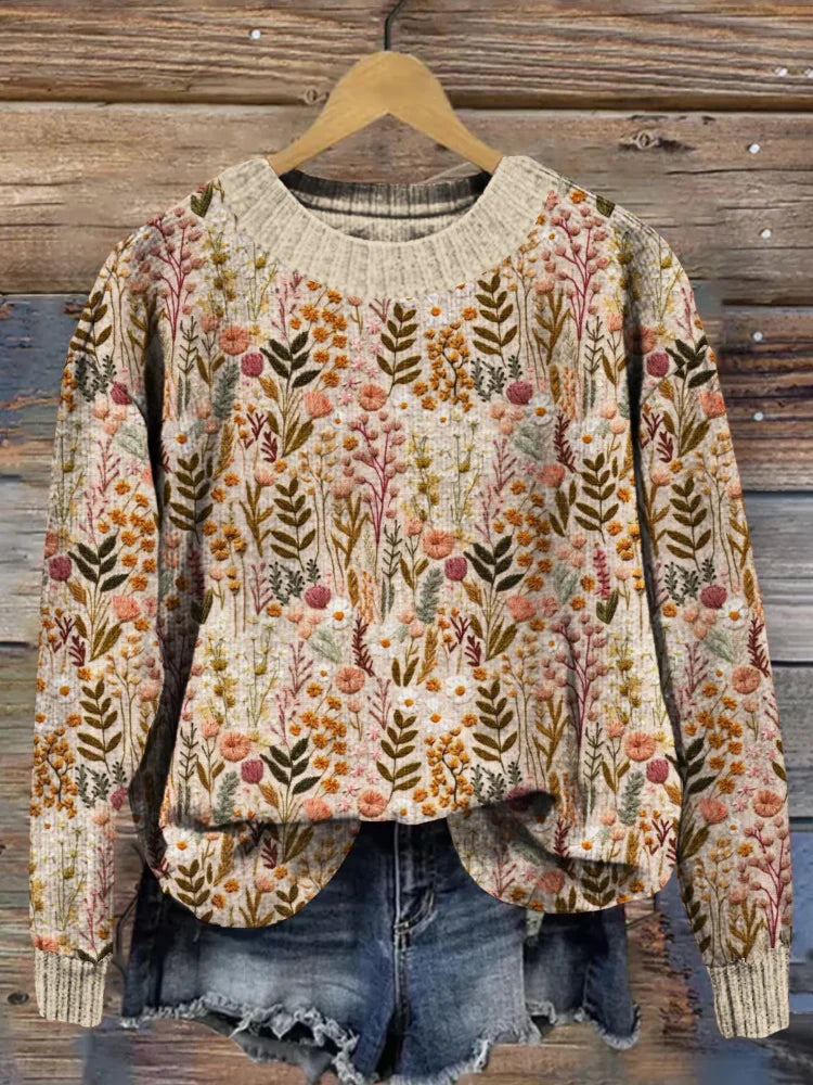 LILA – FLORAL KNIT SWEATER