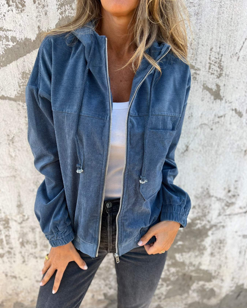 LANA – RELAXED CORDUROY HOODED JACKET
