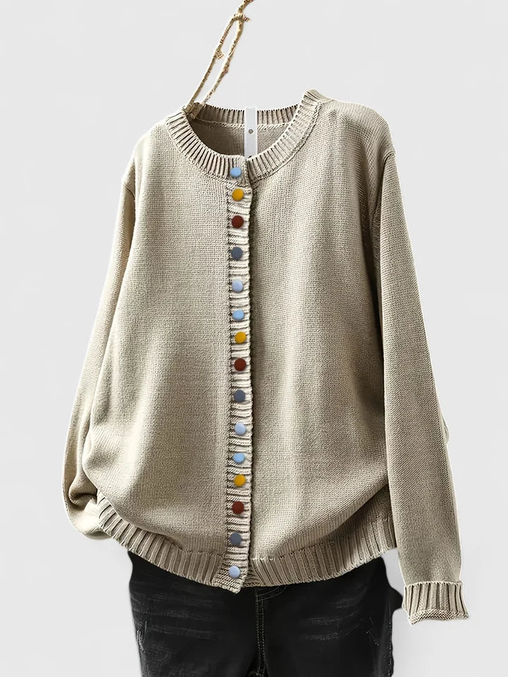 MAYA – COLOR BUTTON CARDIGAN
