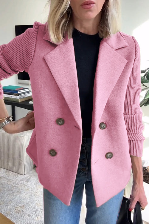 ADRIANA – MODERN DOUBLE-BREASTED KNIT BLAZER