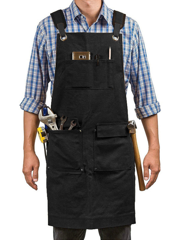 Durable Work Apron Made from Waxed Canvas