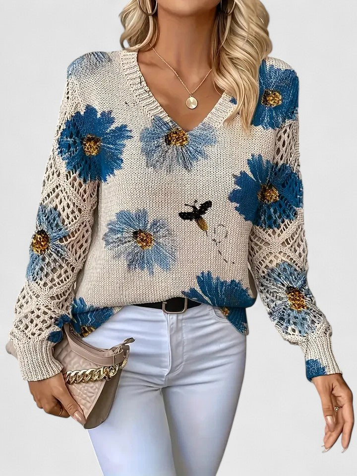 SOPHIA – BLOOMING ELEGANCE KNIT SWEATER