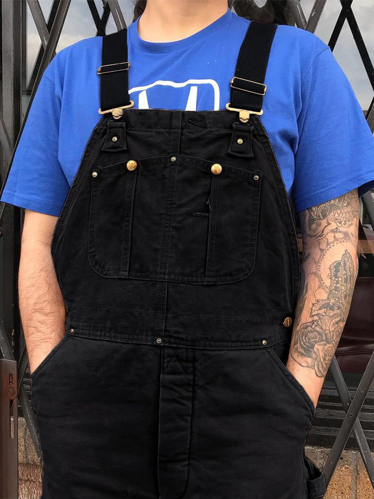 Men's Canvas Dungarees with Relaxed Fit