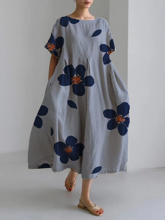 RAFFAELLA | Long Floral Dress with Relaxed Fit and Elegant Details for Chic Days