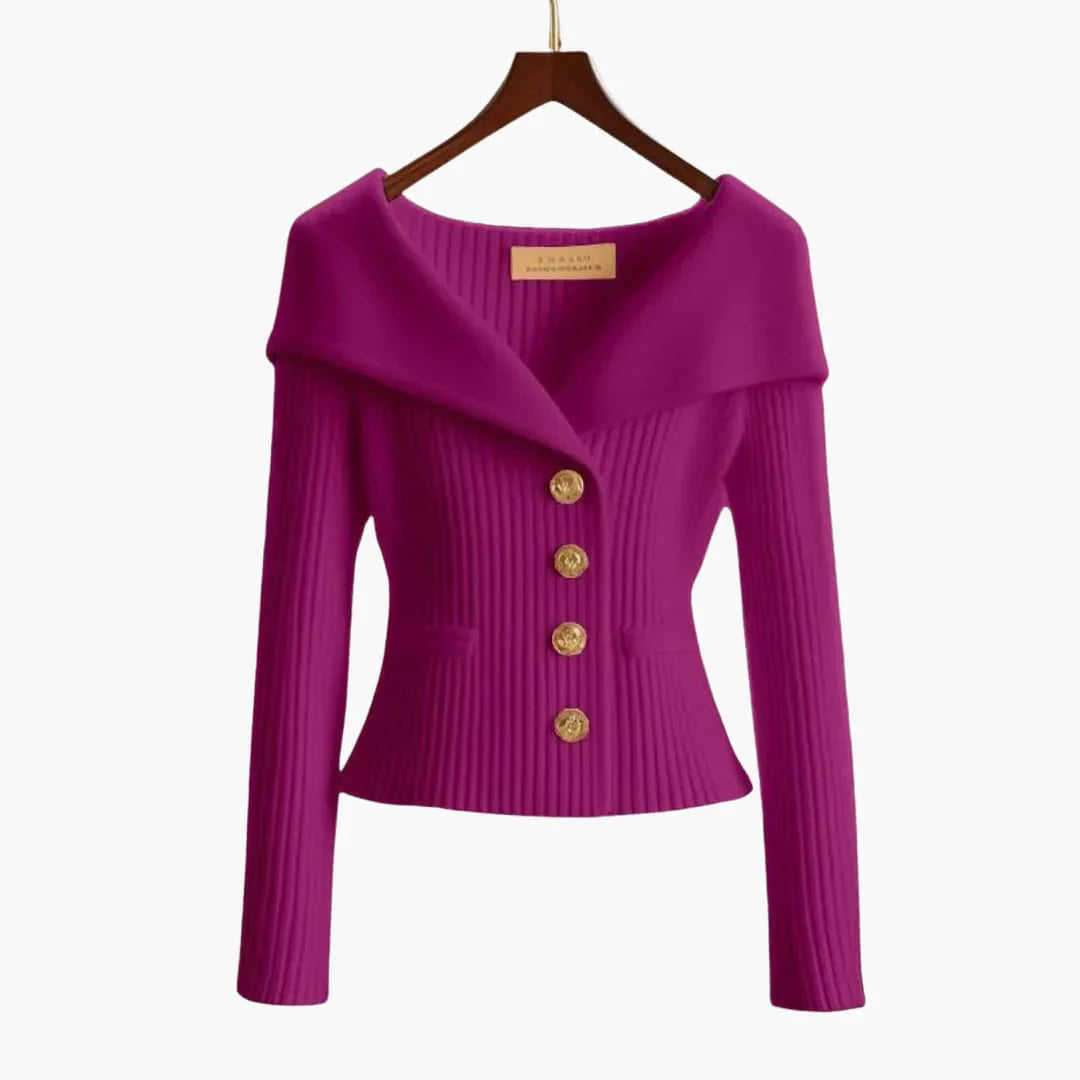 Women's Ribbed Buttoned Jacket