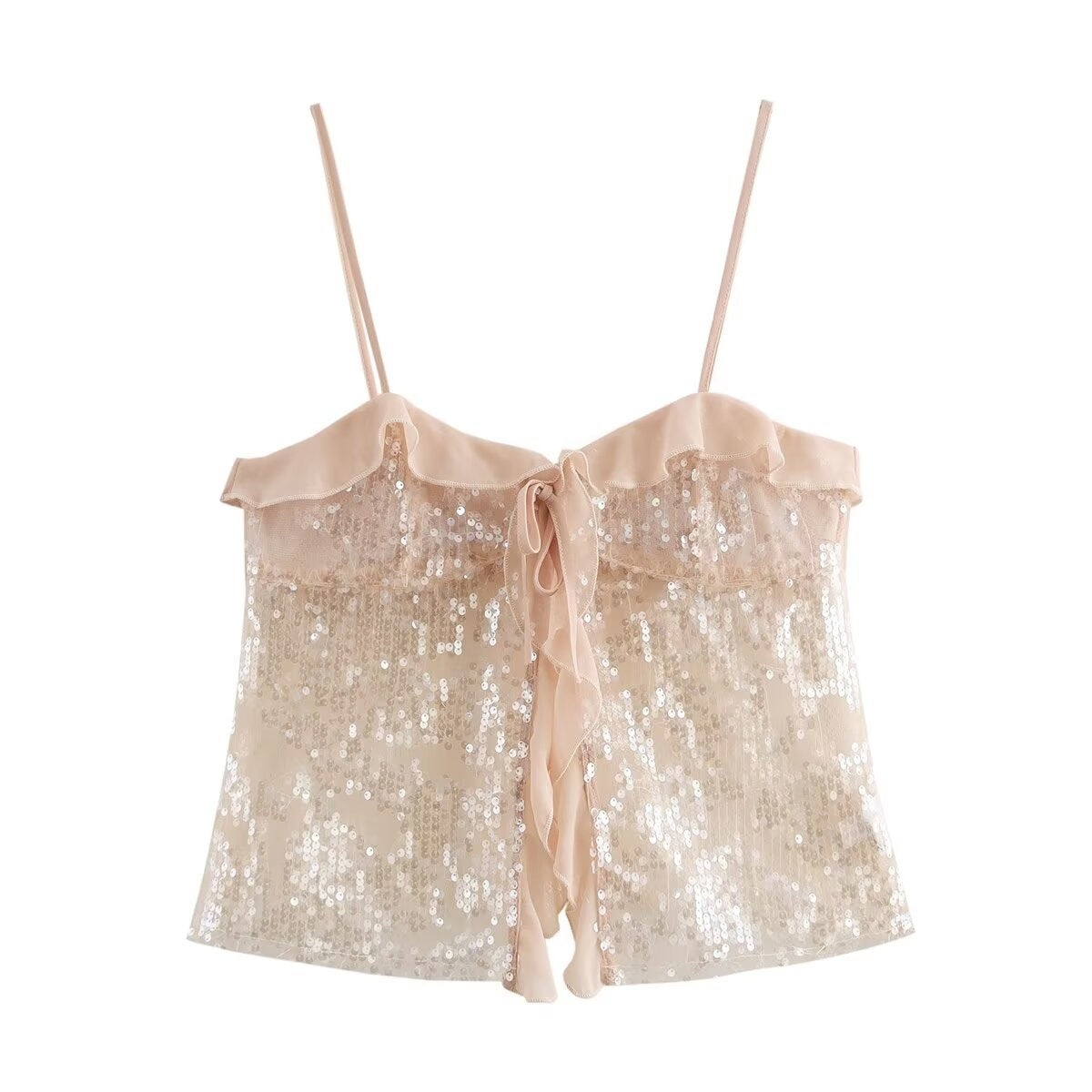 Jolene | Spaghetti Strap Sequin Top