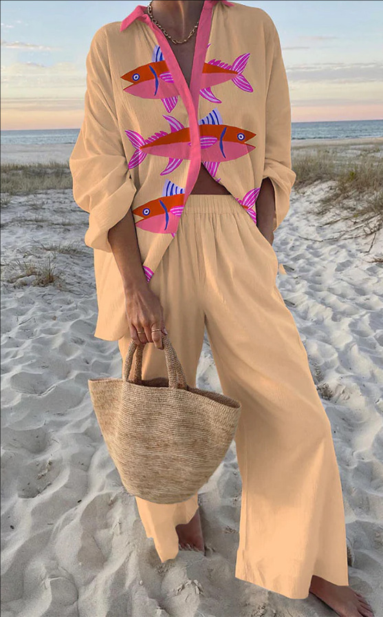 Evalisse™ | Bedding Set with Pink Fish Print